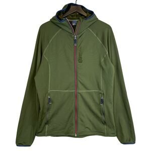 State of Elevenate Mens Skiers Hood Hoodie Green $210 Plush Lining - XL